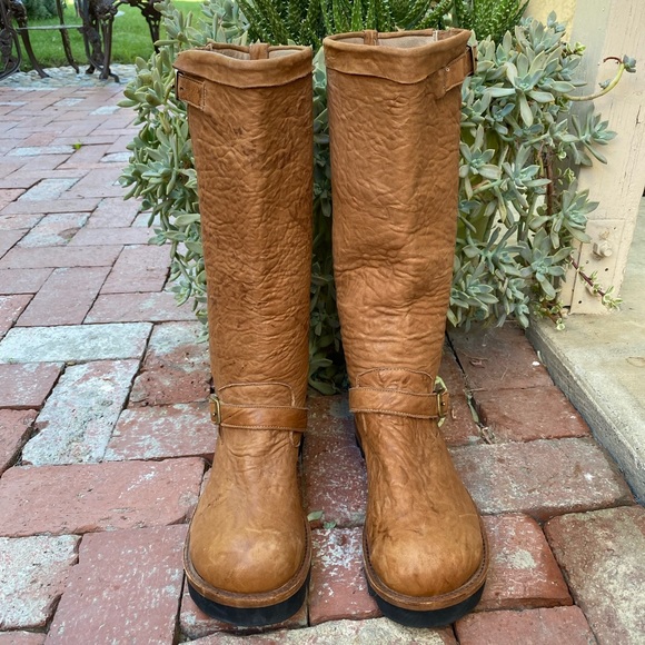 Jim Barnier Camel Brown Leather High E Boot Women's Boots Size 10 Mid Calf - Picture 7 of 11